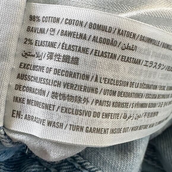 Hollister Vintage Stretch Fold Over Ultra High Rise Mom Jean Light Wash Denim 25 - Picture 9 of 16